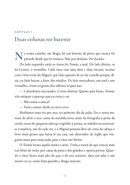Página do livro: início do capítulo Duas colunas no batente
